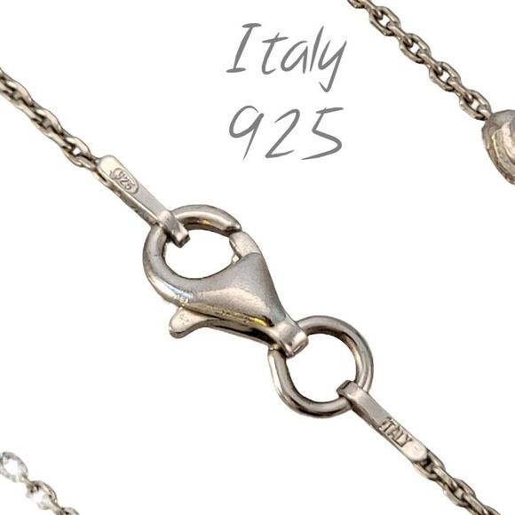 Delicate Sterling Floating Diamond Cut 34" Link Chain Necklace - Picture 3 of 5